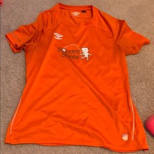 Orange athletic soccer shirt